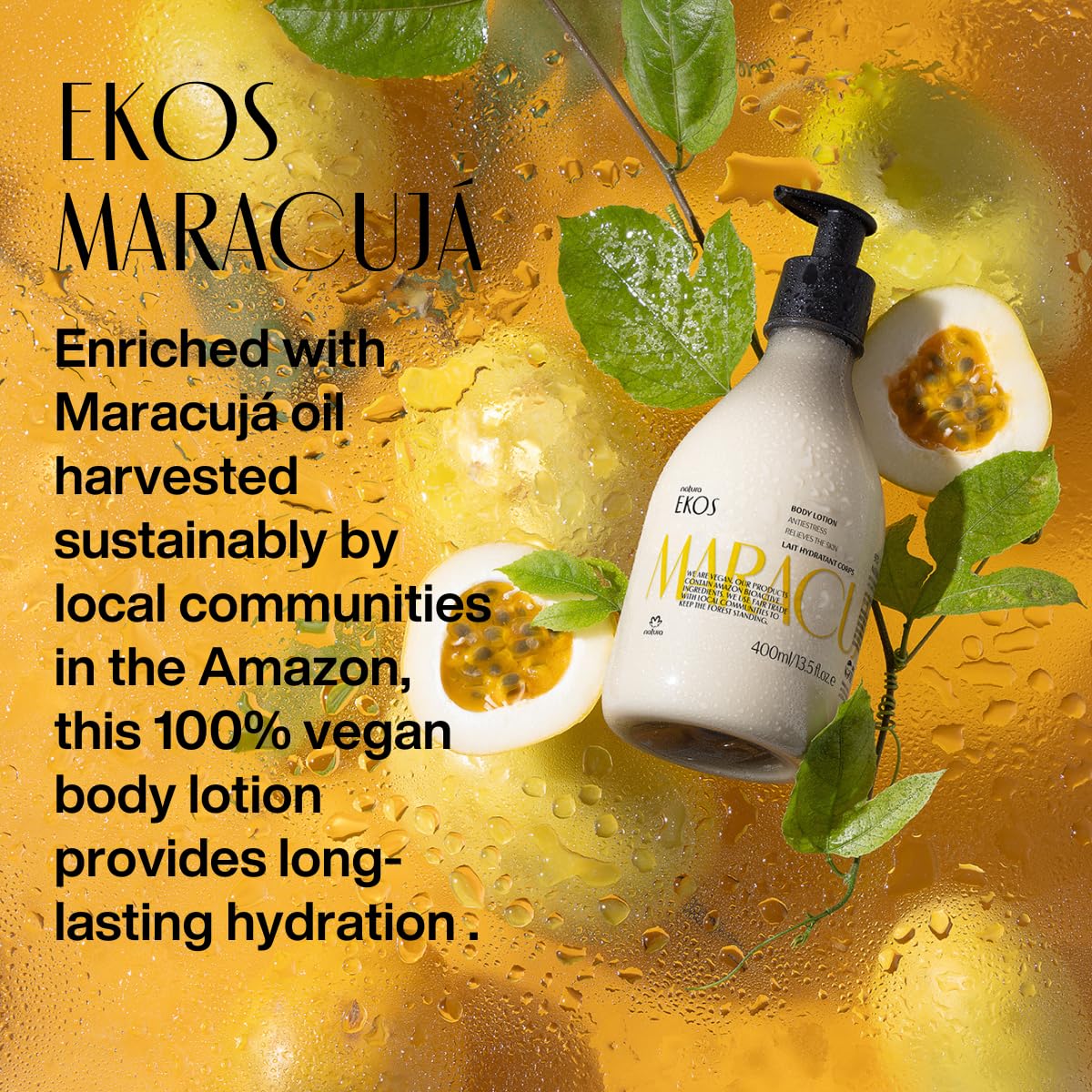 Natura – Maracujá (Passion Fruit) Hand & Body Care Bundle – Calming Body Lotion + Hydrating Hand Cream – Soothing, Fast-Absorbing, 24H Moisturization – Vegan Brazilian Skincare – 13.5 fl oz + 1.4 oz - Image 7